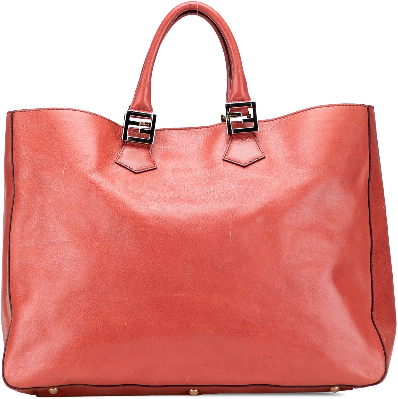 Fendi Large Leather Twins Tote Oranje