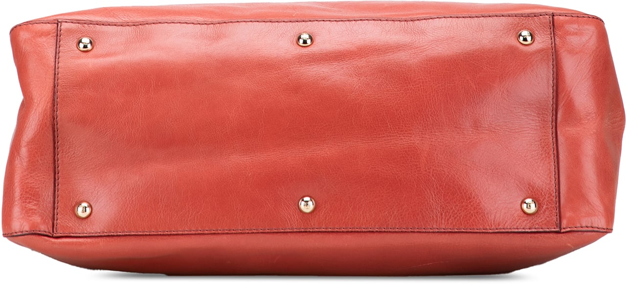 Fendi Large Leather Twins Tote Oranje