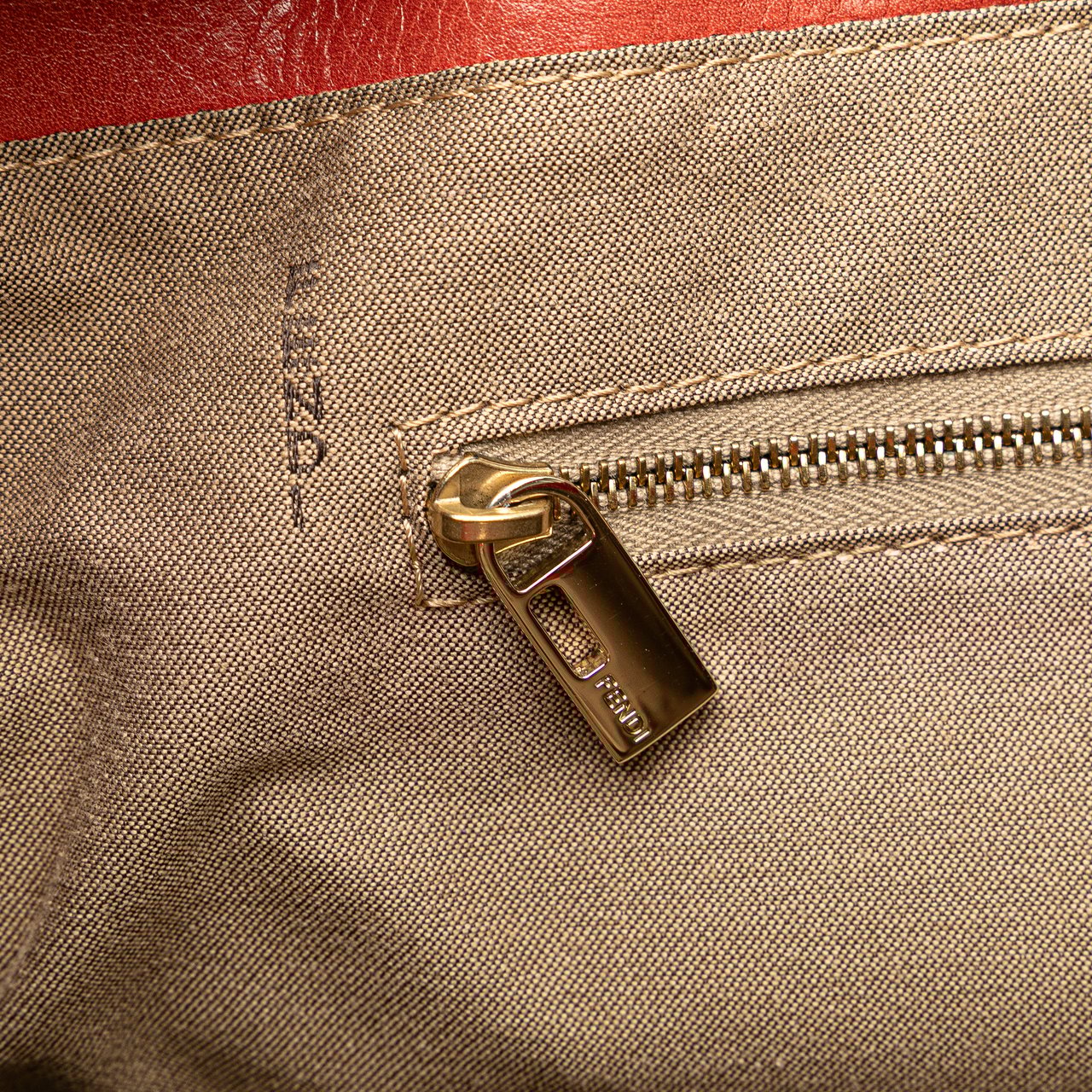 Fendi Large Leather Twins Tote Oranje