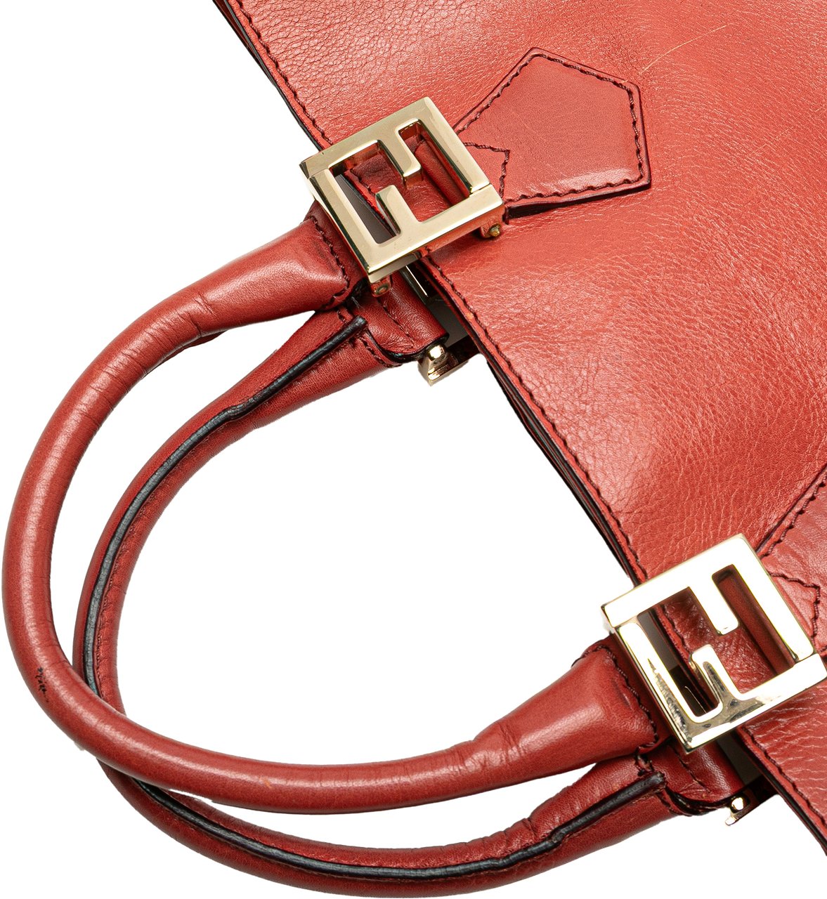 Fendi Large Leather Twins Tote Oranje