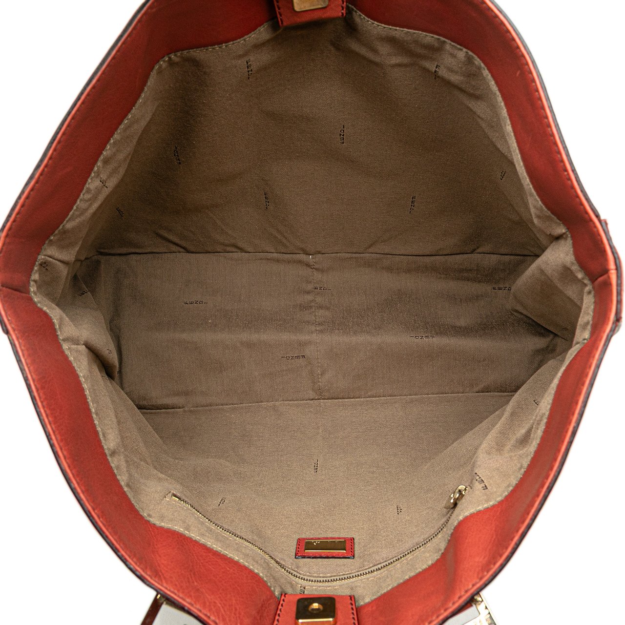 Fendi Large Leather Twins Tote Oranje