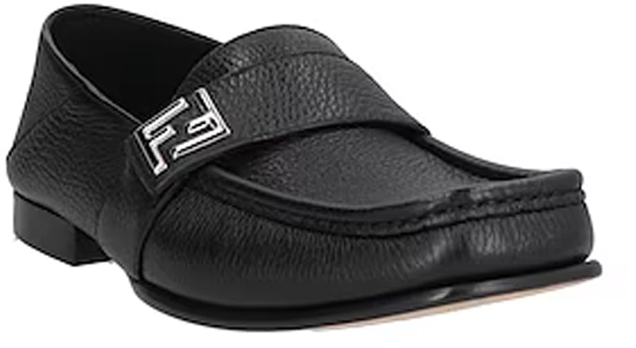 Fendi Leather Loafers Zwart