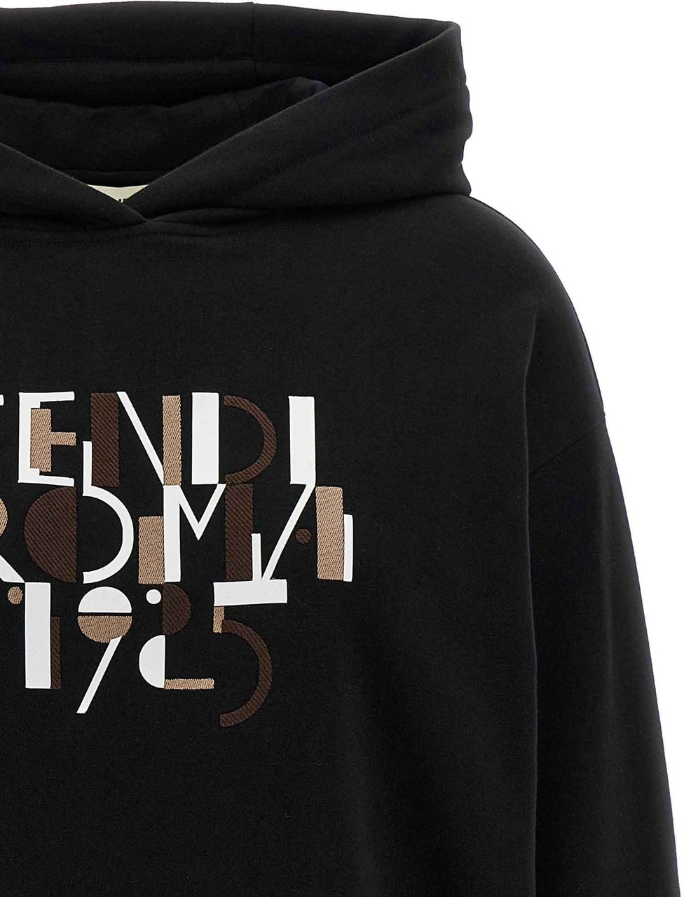 Fendi Black Cotton Sweatshirt Zwart