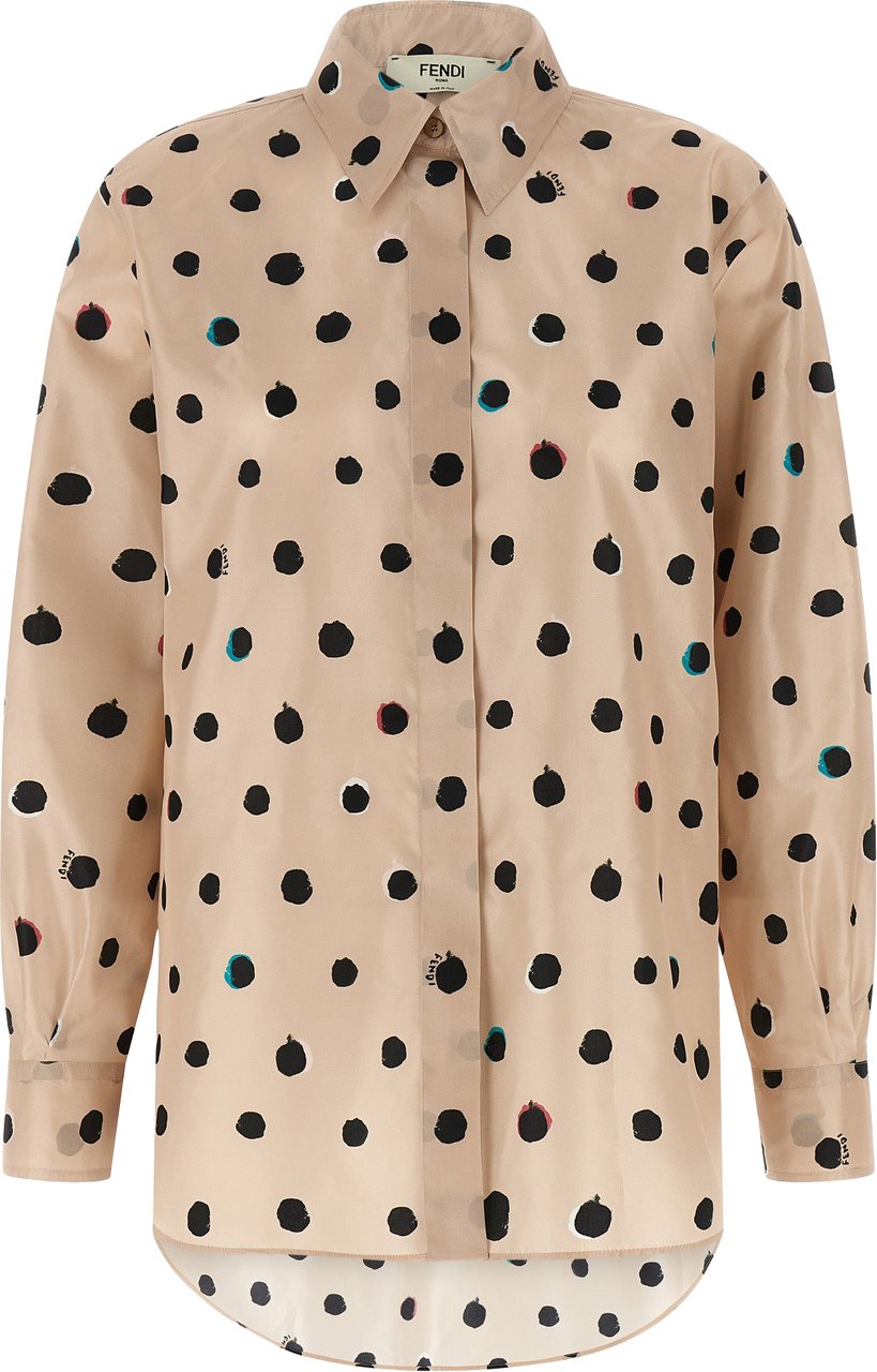 Fendi Multicolor Silk Blouse Roze