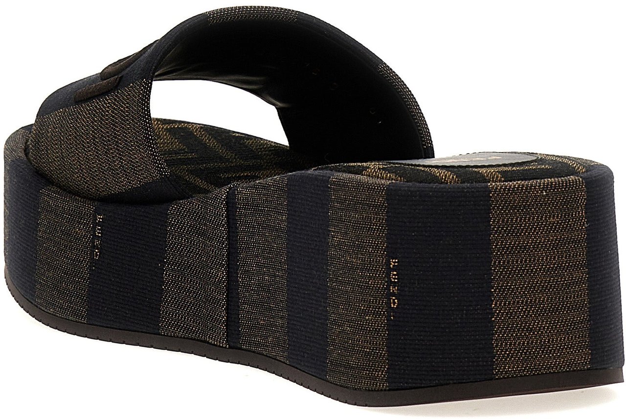 Fendi Brown Cotton Slides Bruin