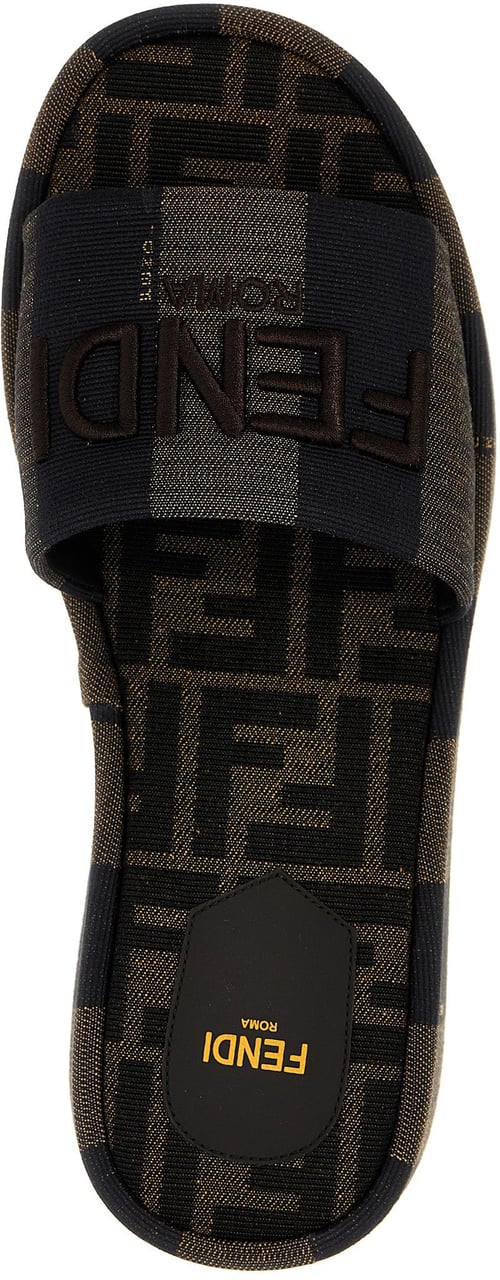 Fendi Brown Cotton Slides Bruin