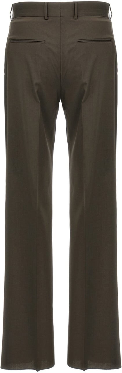 Fendi Bicolor Wool Dress Pants Groen