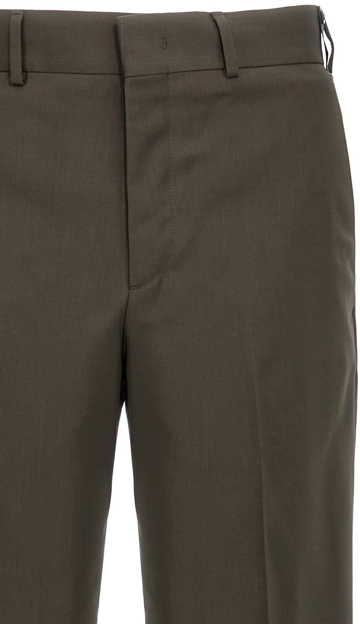 Fendi Bicolor Wool Dress Pants Groen