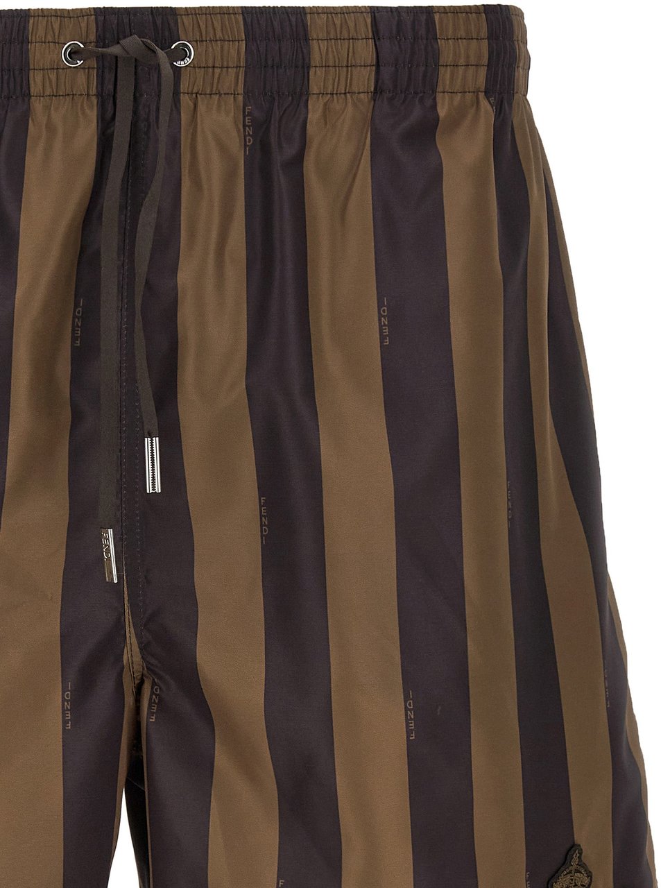 Fendi Brown Polyester Swim Shorts Bruin