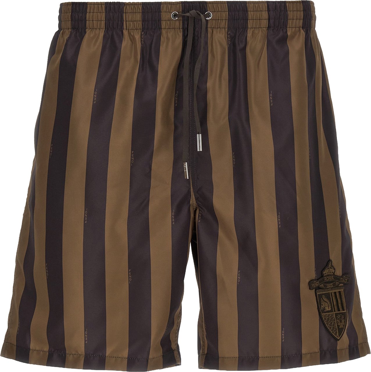 Fendi Brown Polyester Swim Shorts Bruin