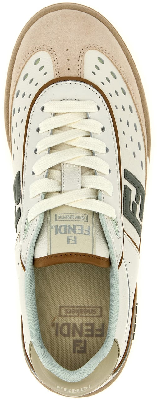 Fendi Beige Leather Sneakers Beige