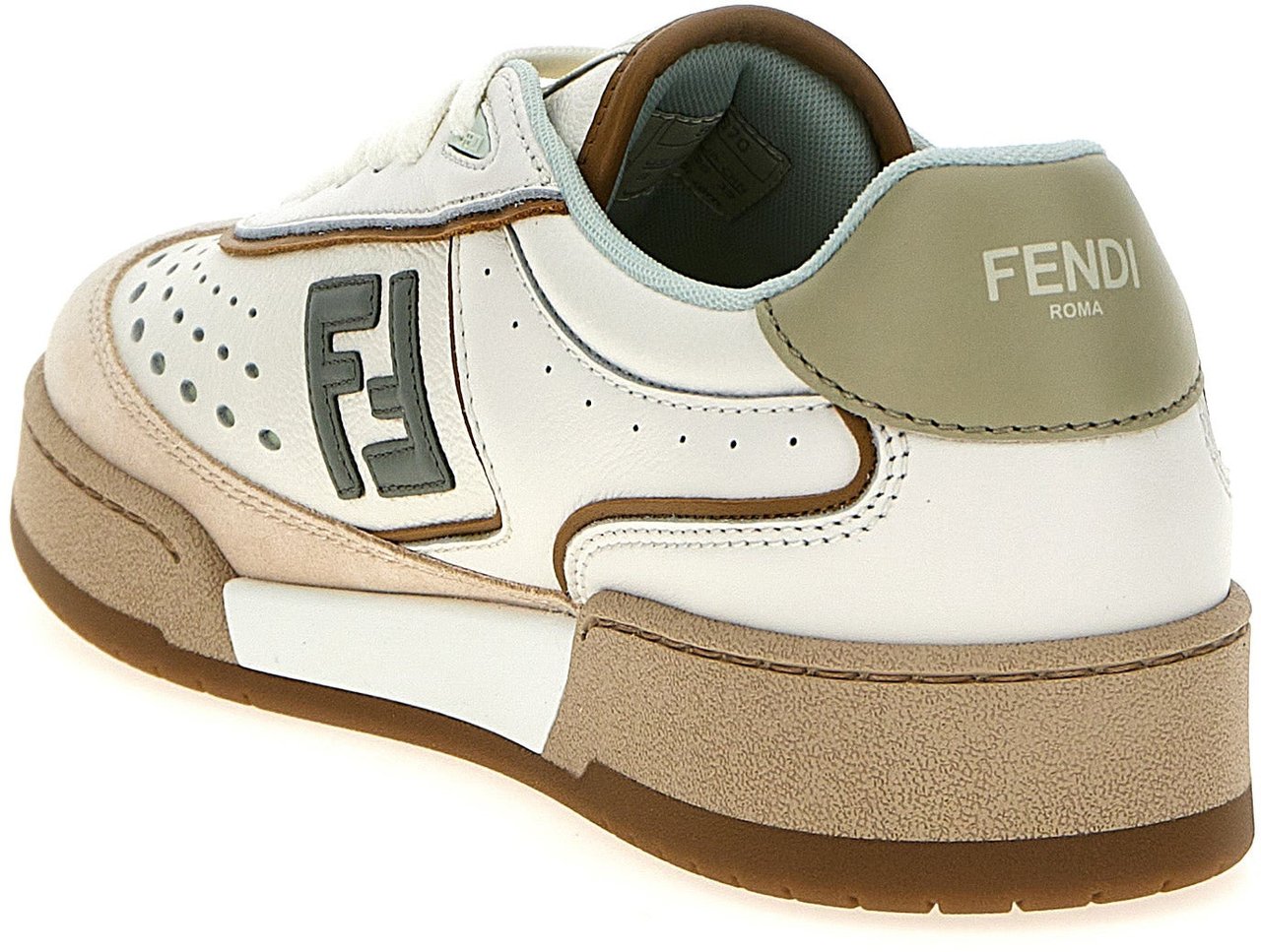 Fendi Beige Leather Sneakers Beige