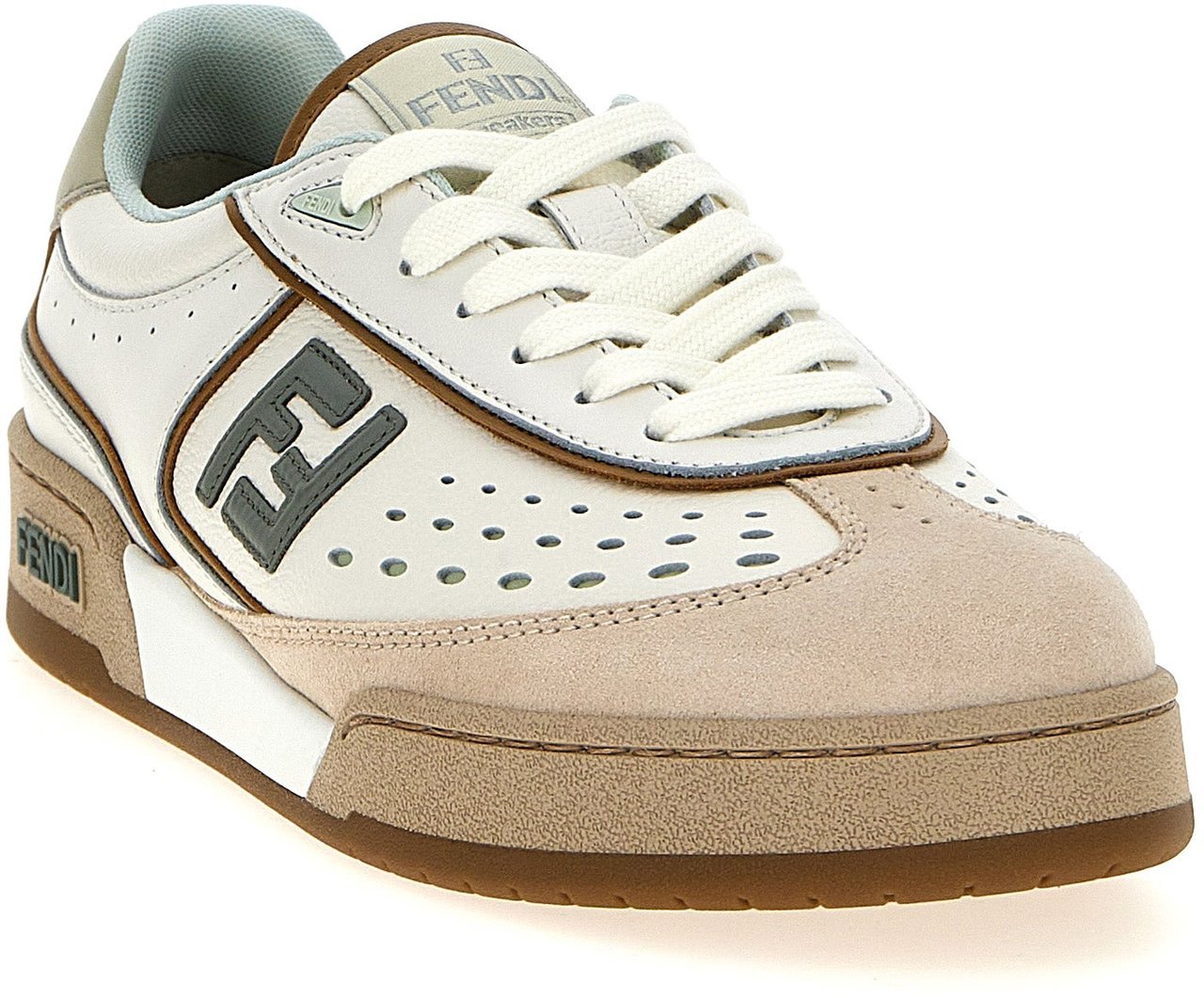 Fendi Beige Leather Sneakers Beige