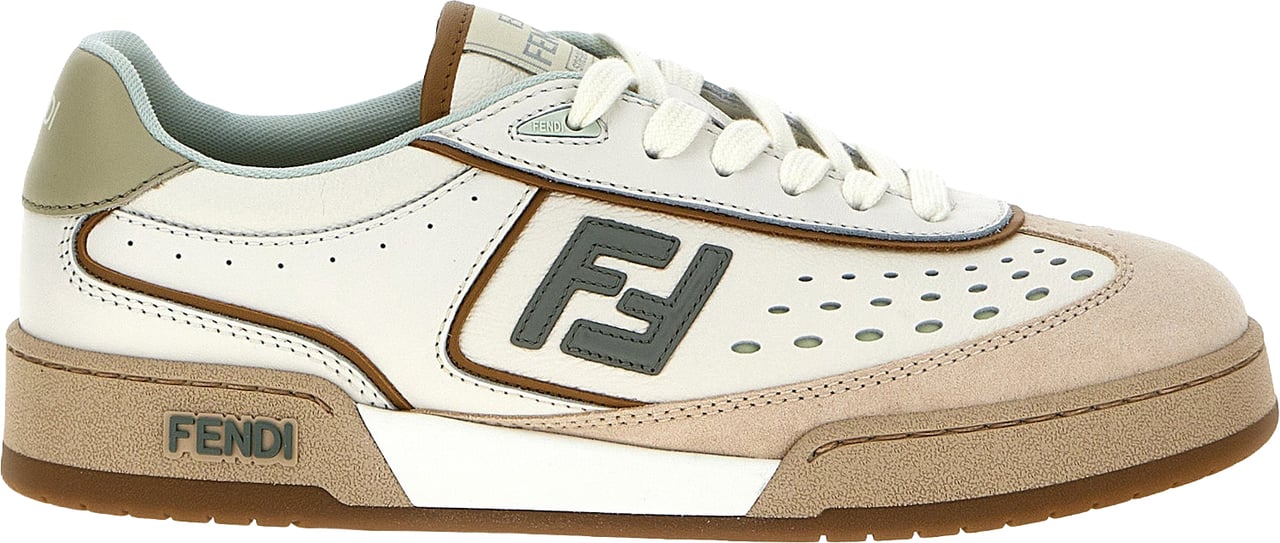 Fendi Beige Leather Sneakers Beige