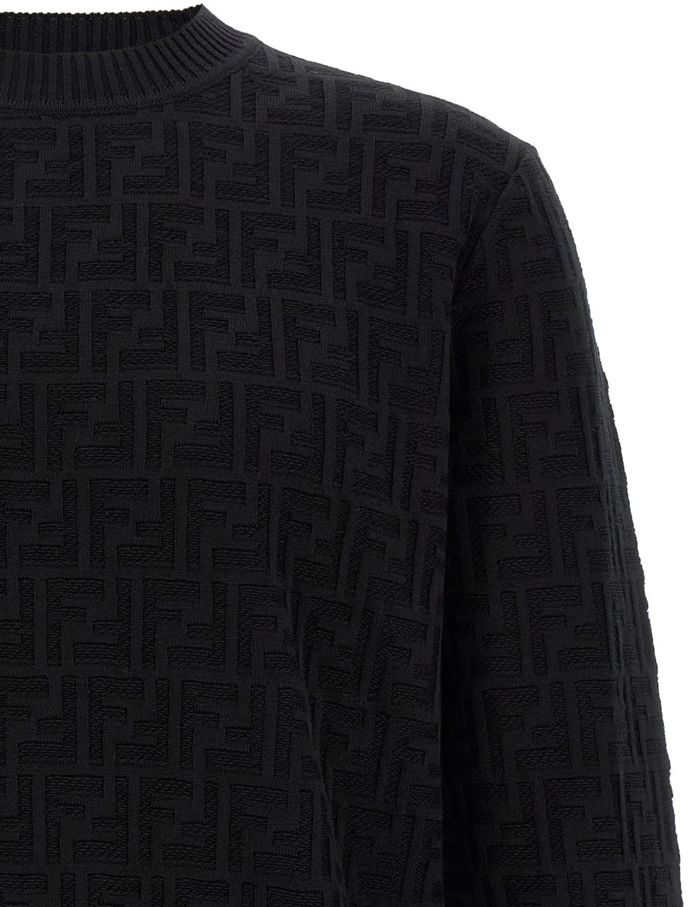 Fendi Black Cotton Cardigan Zwart