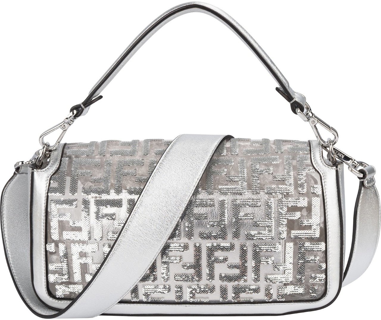 Fendi FF Sequin Embroidered Monogram Baguette Shoulder Handbag Divers