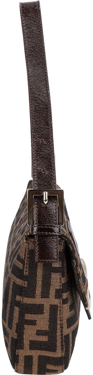 Fendi Monogram Zucca Baguette Shoulder Bag Bruin