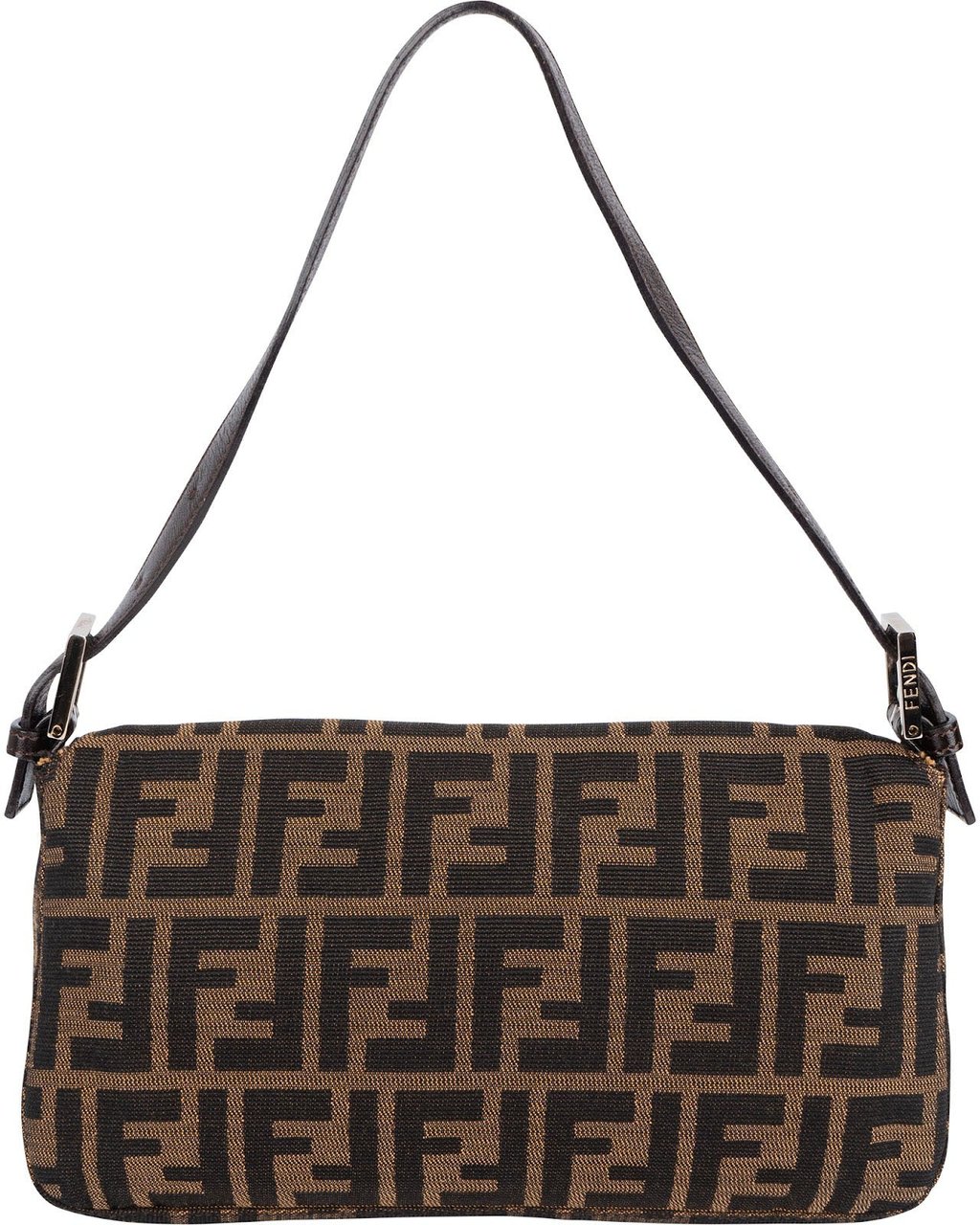 Fendi Monogram Zucca Baguette Shoulder Bag Bruin