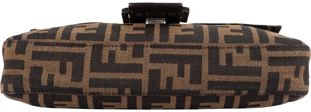 Fendi Monogram Zucca Baguette Shoulder Bag Bruin