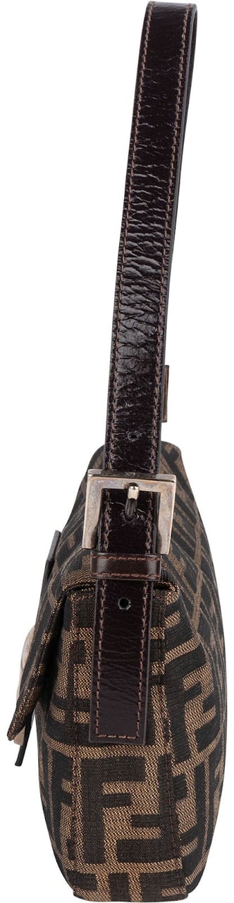 Fendi Monogram FF Baguette Shoulder Bag Bruin