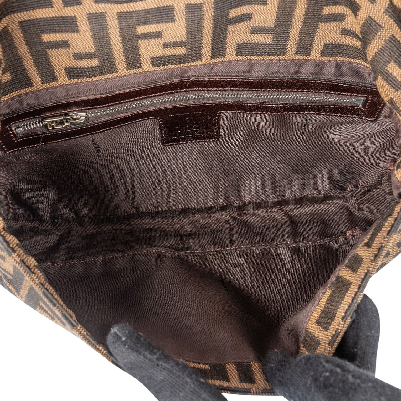 Fendi Monogram FF Baguette Shoulder Bag Bruin