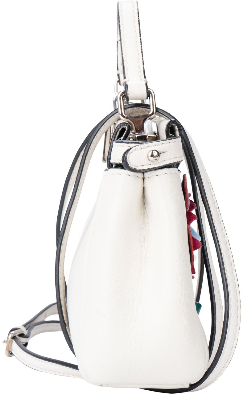 Fendi Fendi White Leather Micro Peekaboo Handbag Divers
