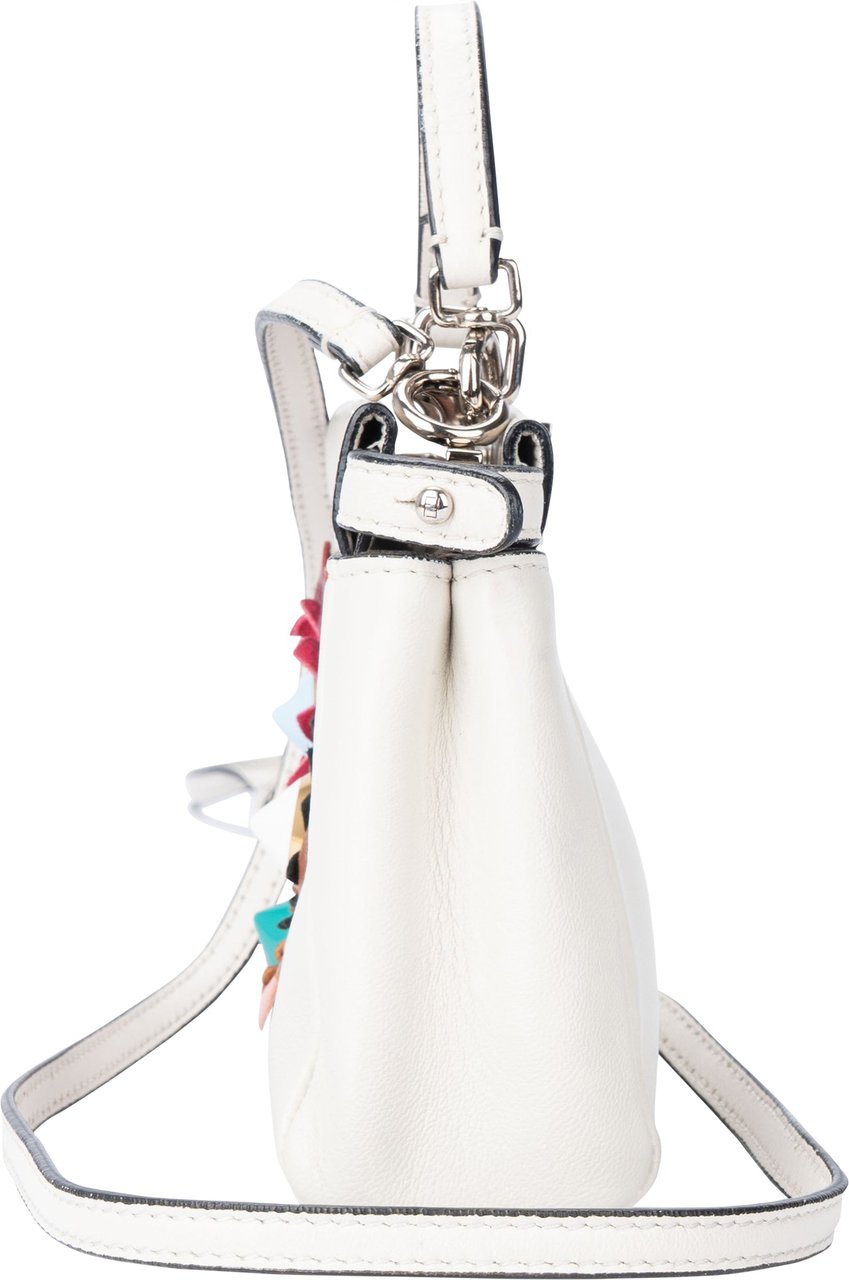 Fendi Fendi White Leather Micro Peekaboo Handbag Divers