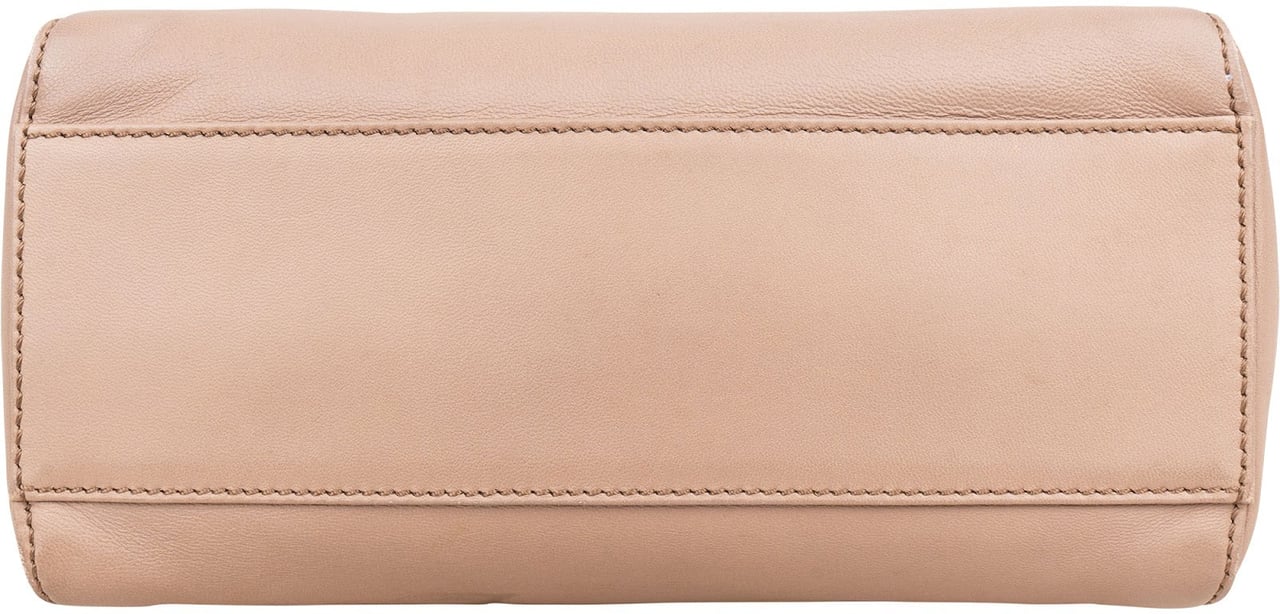Fendi Fendi Leather Peekaboo Mini Handbag Neutraal