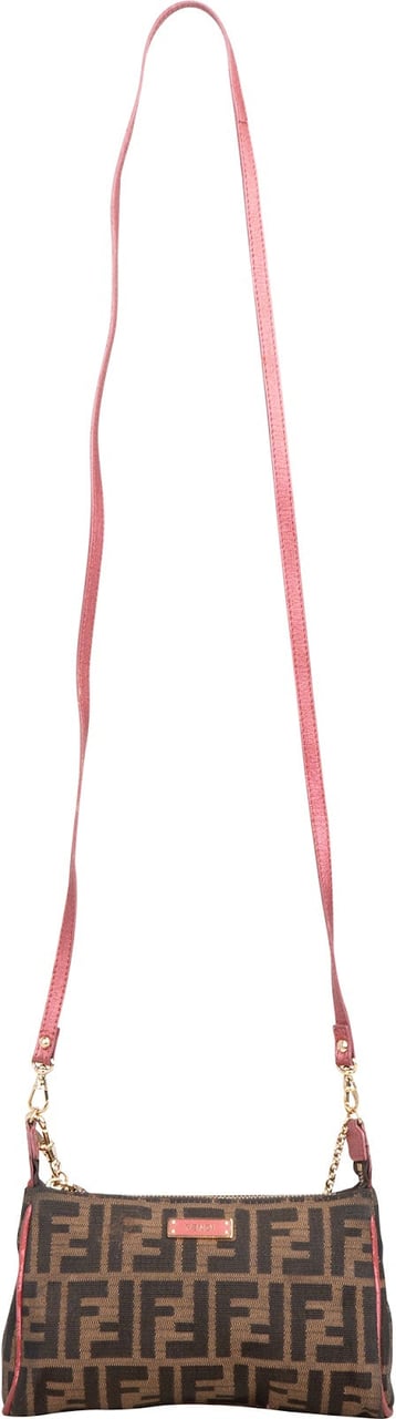 Fendi Fendi Monogram Zucca Chain Mini Pochette Handbag Bruin