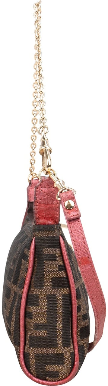 Fendi Fendi Monogram Zucca Chain Mini Pochette Handbag Bruin