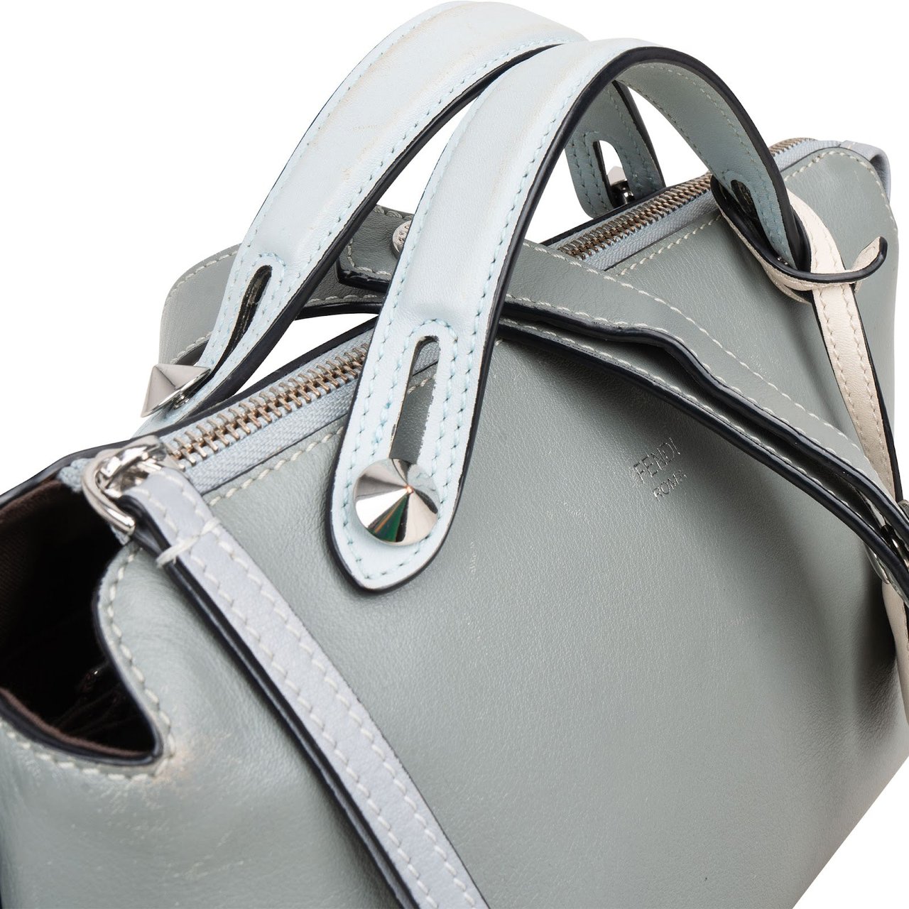 Fendi Leather By The Way Boston Handbag Blauw