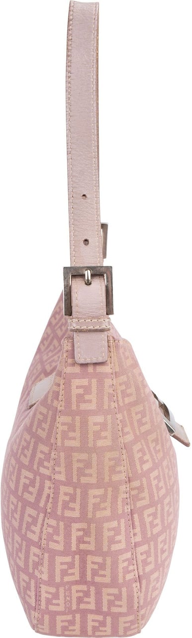 Fendi Fendi Monogram FF Croissant Buckle Shoulder Bag Roze