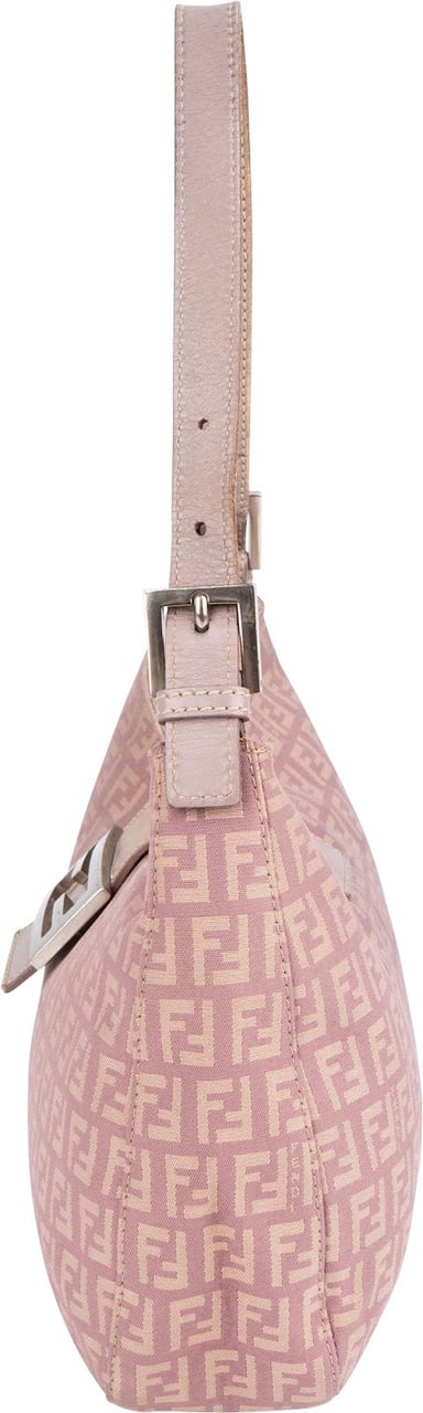 Fendi Fendi Monogram FF Croissant Buckle Shoulder Bag Roze