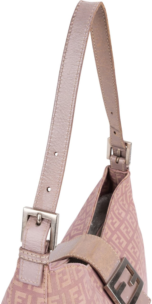 Fendi Fendi Monogram FF Croissant Buckle Shoulder Bag Roze