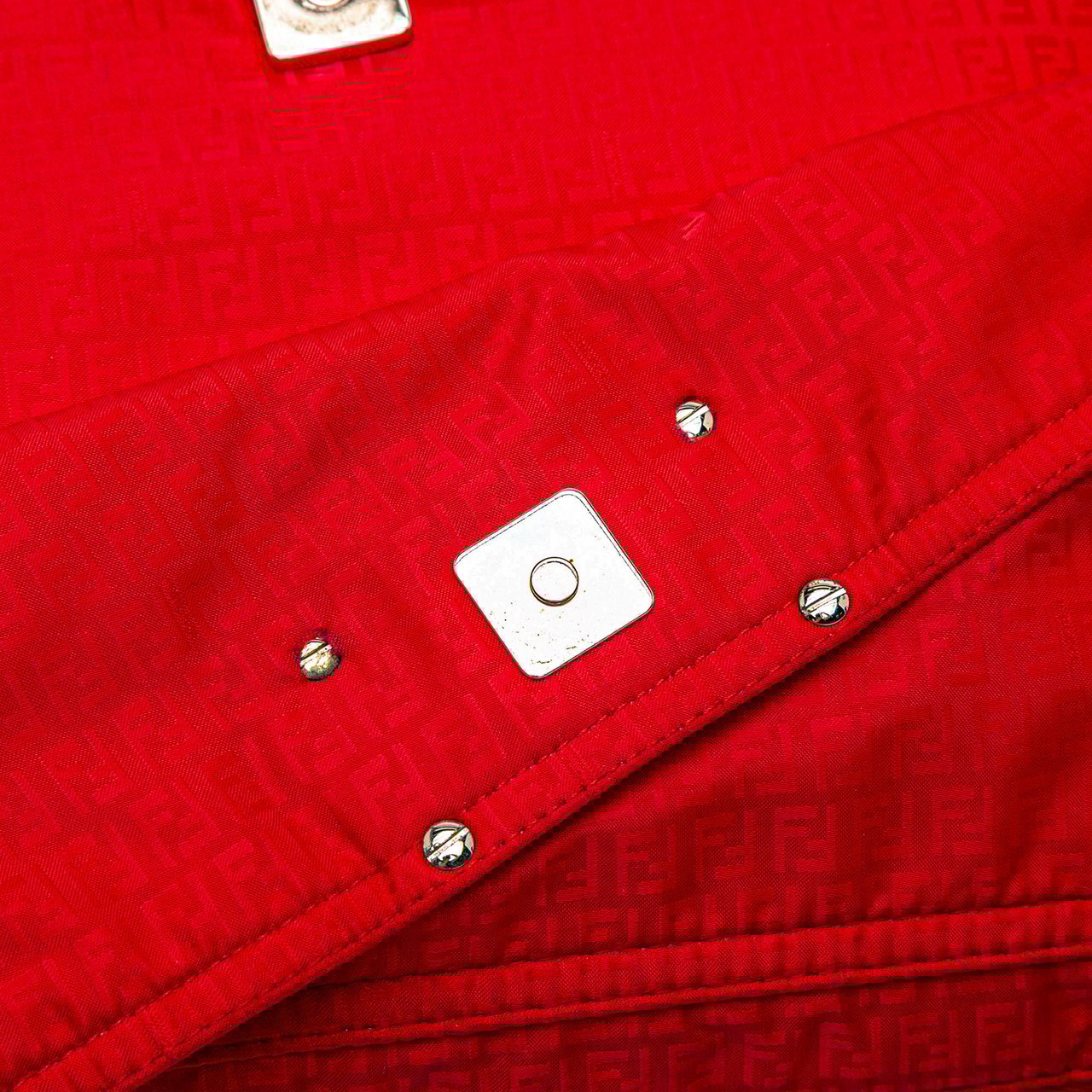 Fendi Micro Zucchino Nylon Mamma Forever Rood