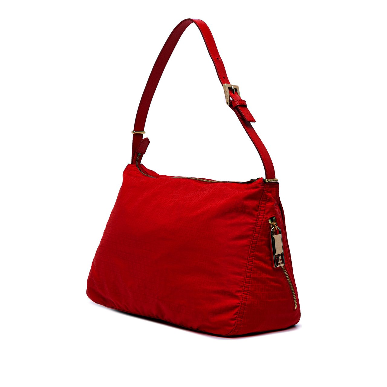 Fendi Micro Zucchino Nylon Mamma Forever Rood