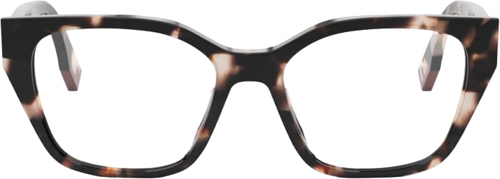 Fendi Fe50001i Oversized Tortoiseshell Square Eyeglasses Wit