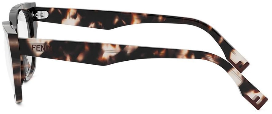 Fendi Fe50001i Oversized Tortoiseshell Square Eyeglasses Wit