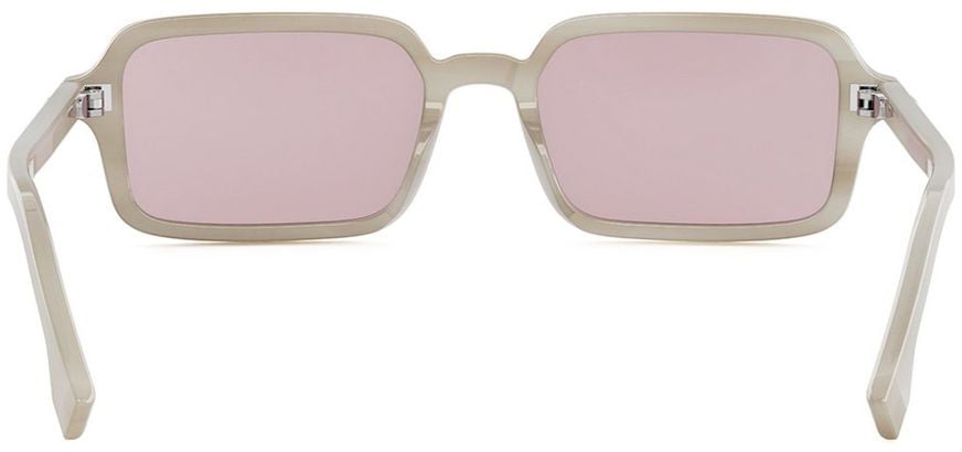 Fendi Fe40174i Translucent Acetate Rectangular Sunglasses Wit