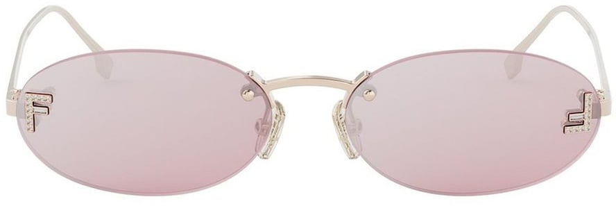 Fendi Fe4075us Oval-Shaped Sunglasses Maroon