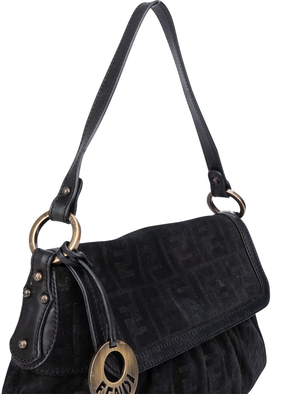 Fendi Fendi FF Suede Monogram Zucca Handbag Divers