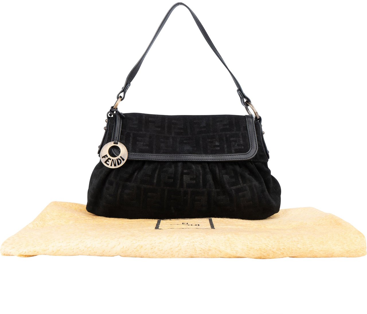 Fendi Fendi FF Suede Monogram Zucca Handbag Divers