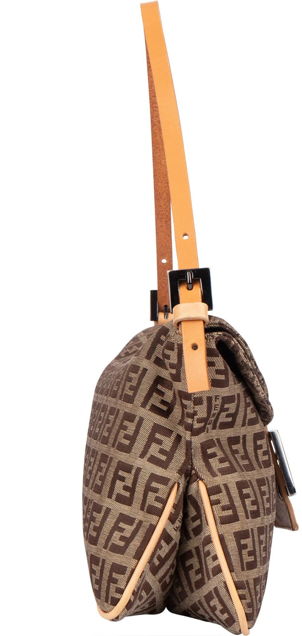 Fendi Fendi FF Monogram Baguette Handbag Bruin