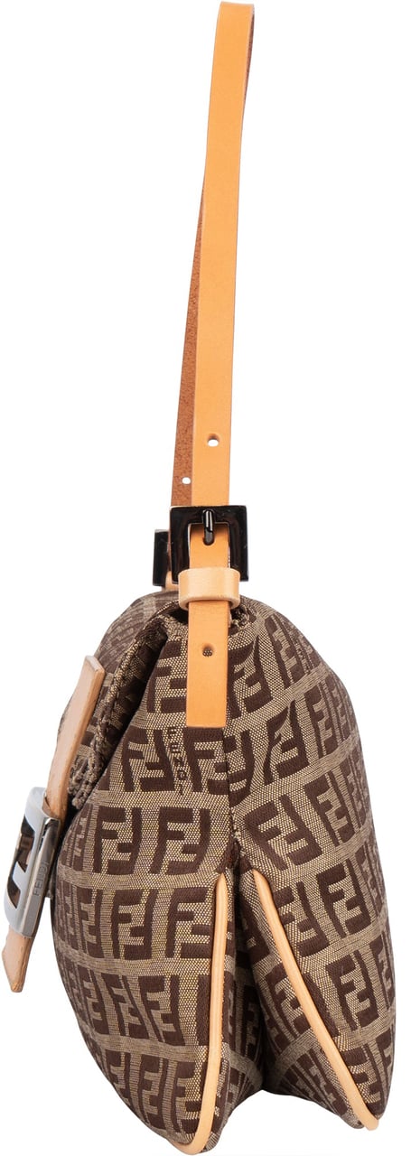 Fendi Fendi FF Monogram Baguette Handbag Bruin