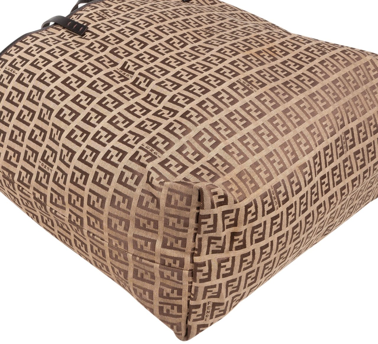 Fendi Fendi Monogram FF Nylon Tote Shopper Handbag Bruin