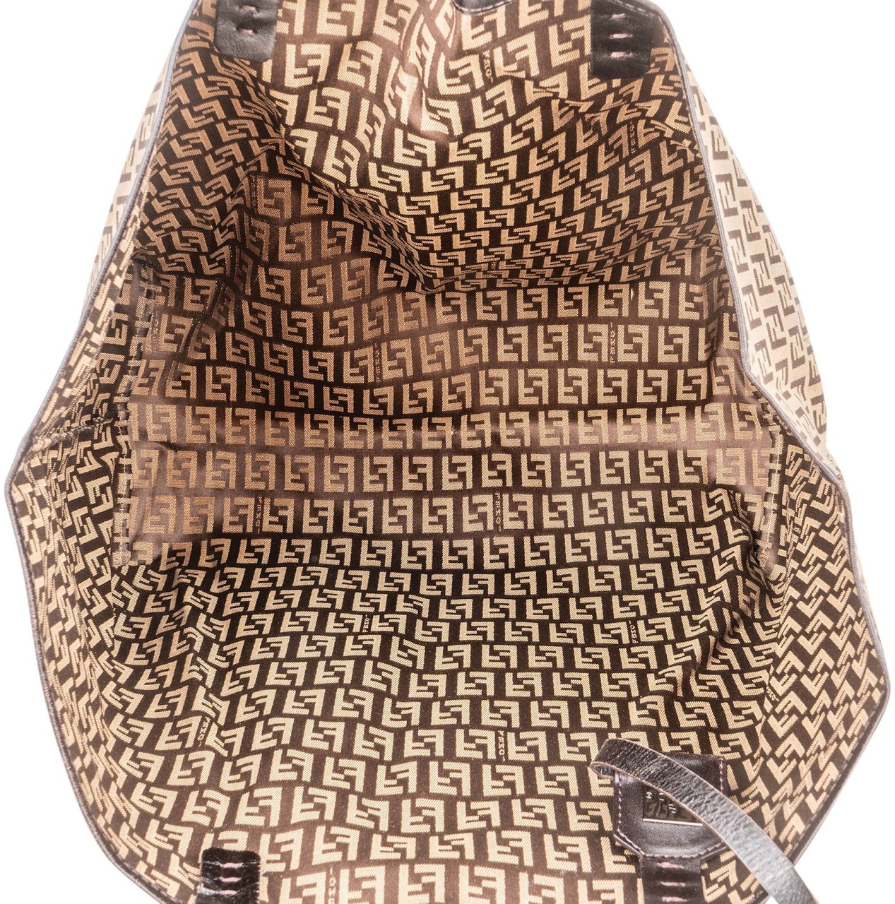Fendi Fendi Monogram FF Nylon Tote Shopper Handbag Bruin