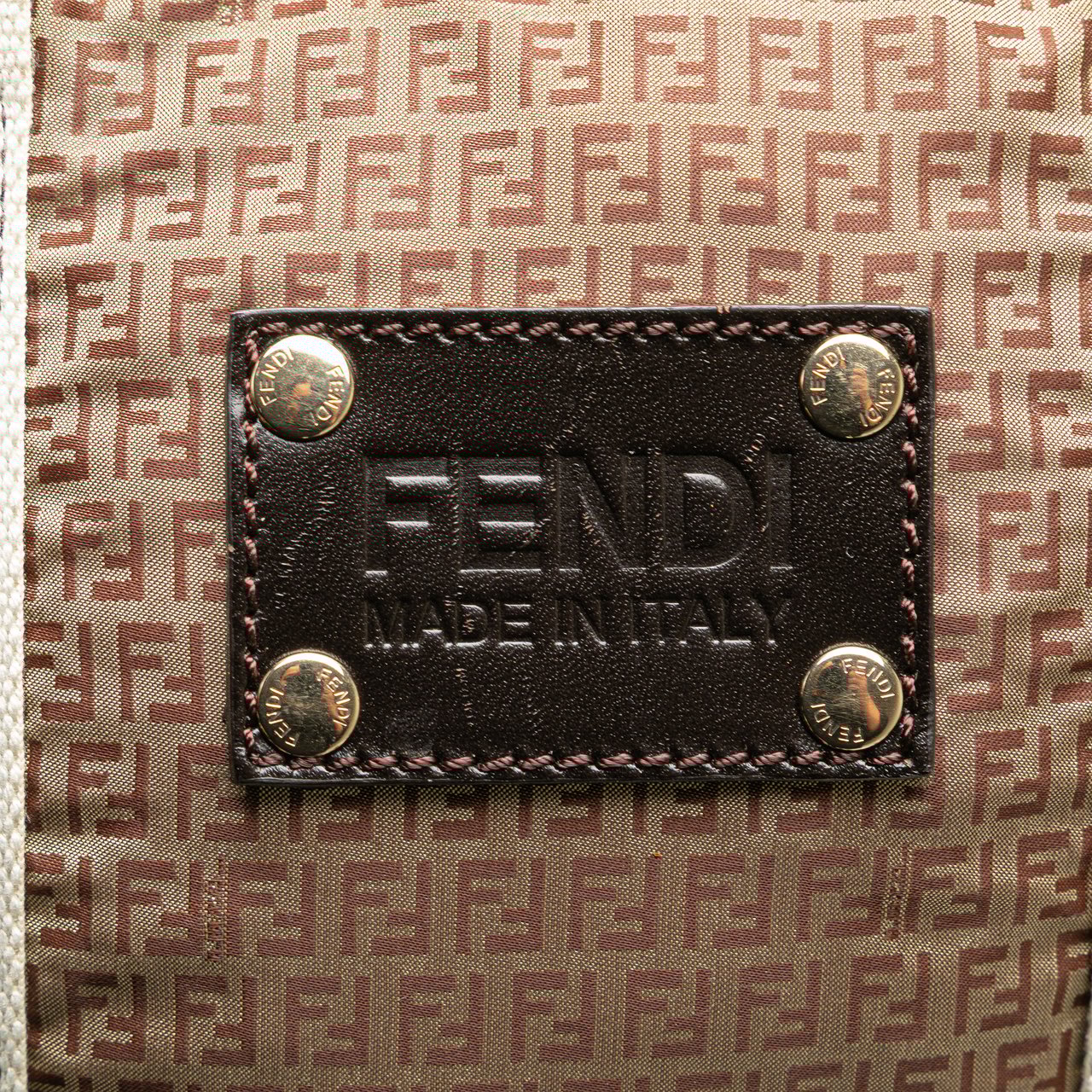 Fendi Micro Zucchino Nylon Tote Bruin