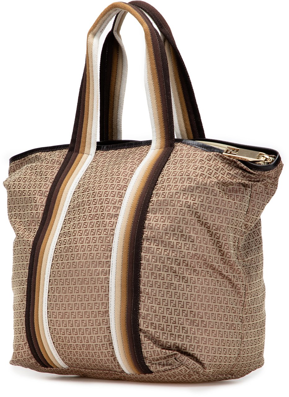 Fendi Micro Zucchino Nylon Tote Bruin