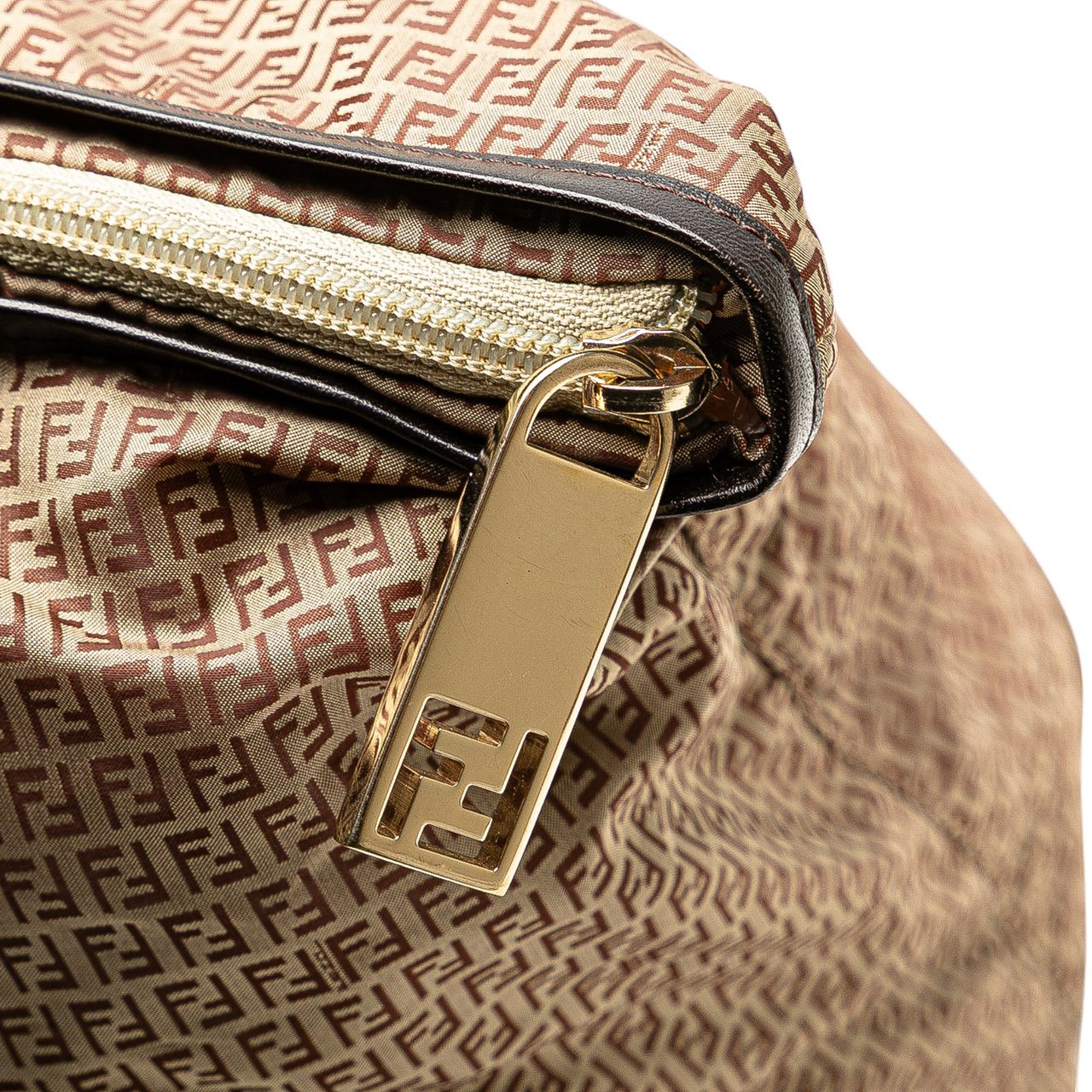 Fendi Micro Zucchino Nylon Tote Bruin