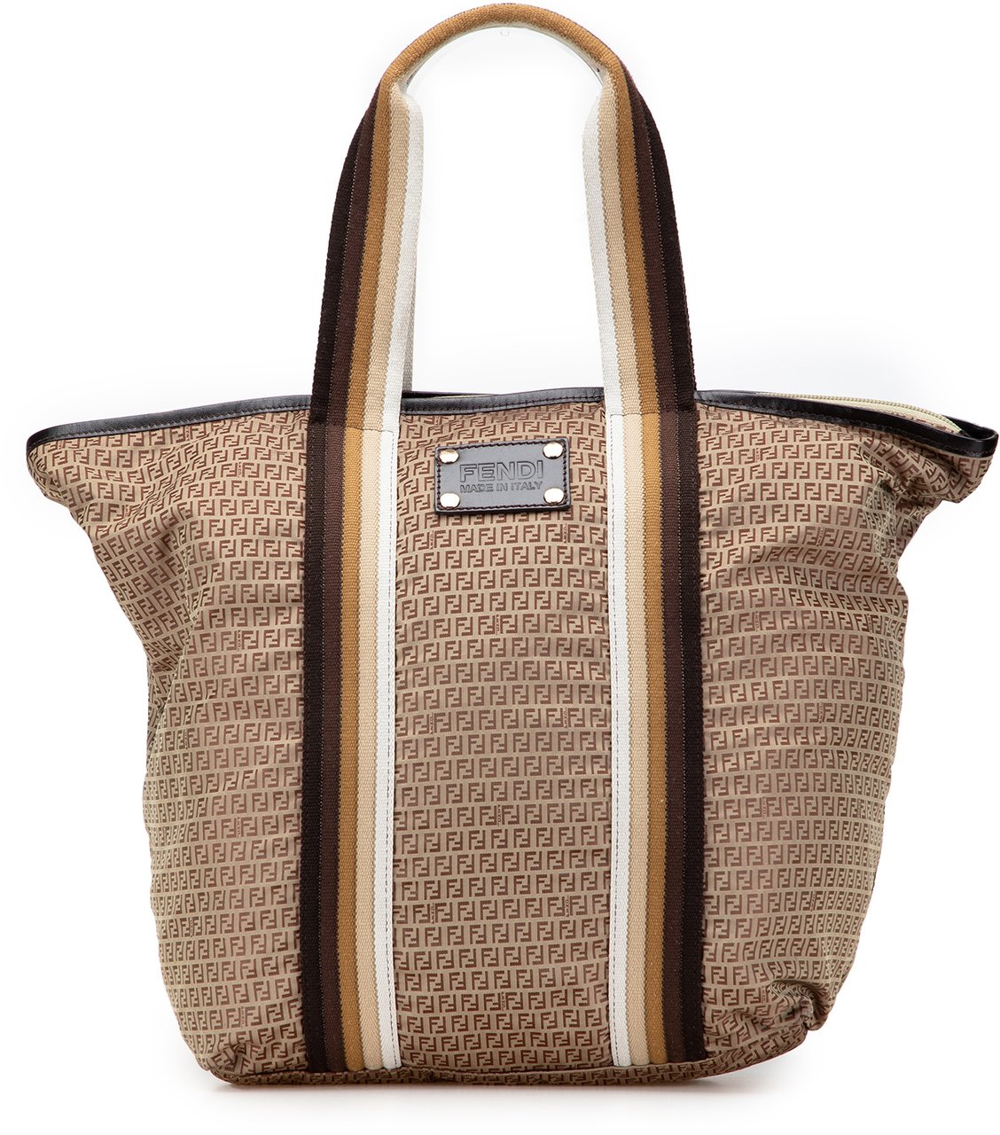 Fendi Micro Zucchino Nylon Tote Bruin